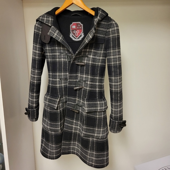 TNA plaid wool coat - Picture 1 of 3